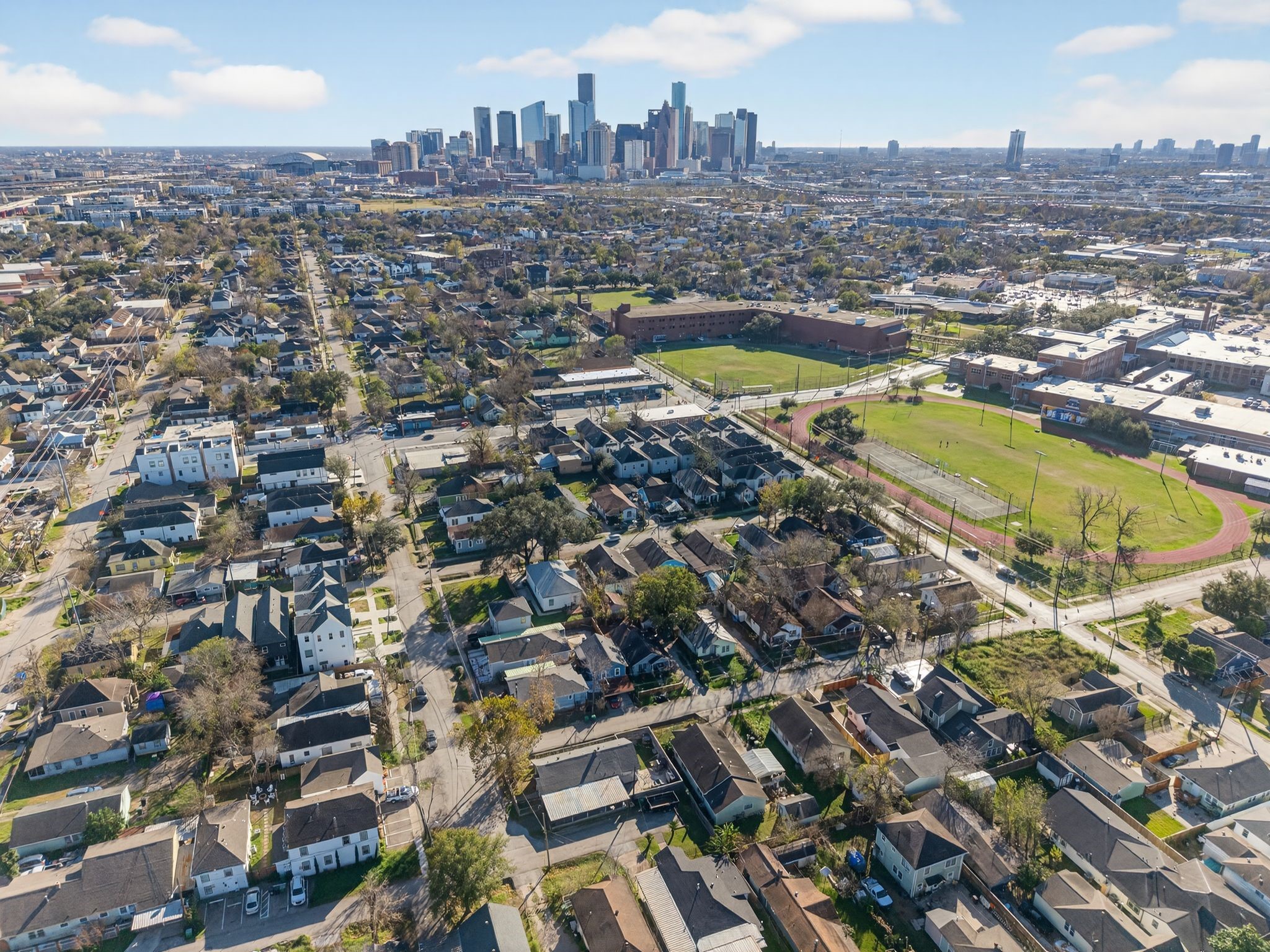 1218 Genova Street Houston, TX 77009 - Photo 3 of 15 an aerial view of a city with big lake