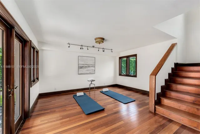 a living room with furniture