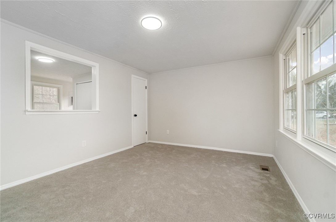 19256 Perimeter Road Milford, VA 22514 - Photo 4 of 29 Carpeted spare room with crown molding and a textu