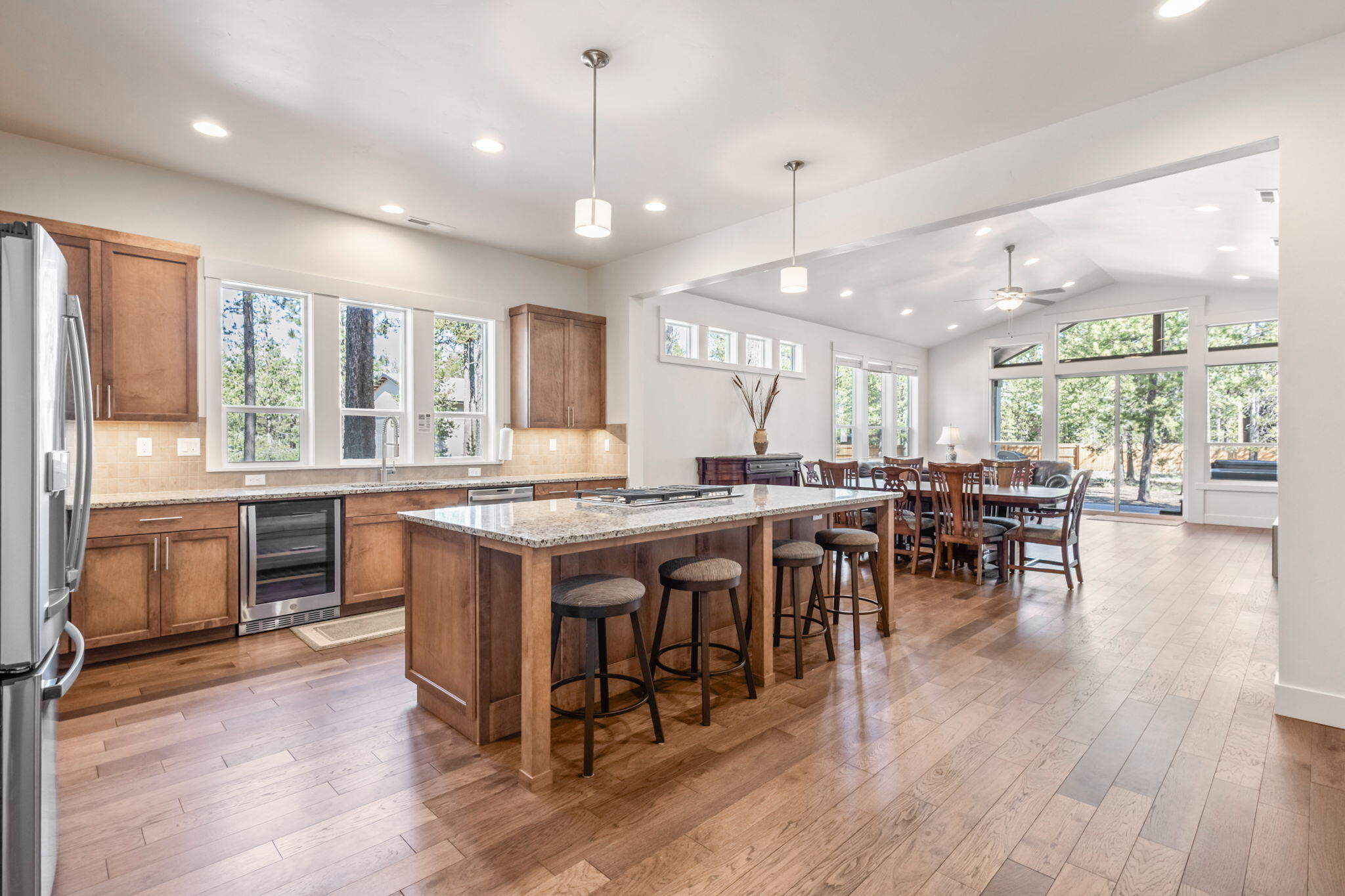 17138 Downey Road Bend, OR 97707 - Photo 1 of 57 Bright and open home featuring hardwood floors, a gourmet kitchen with island seating, and seamless flow to spacious dining and living areas. Perfect for entertaining and everyday living!