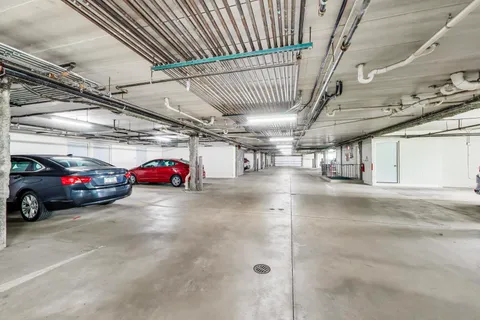 a view of a car in garage