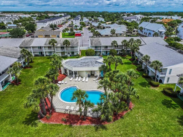 an aerial view of multiple house