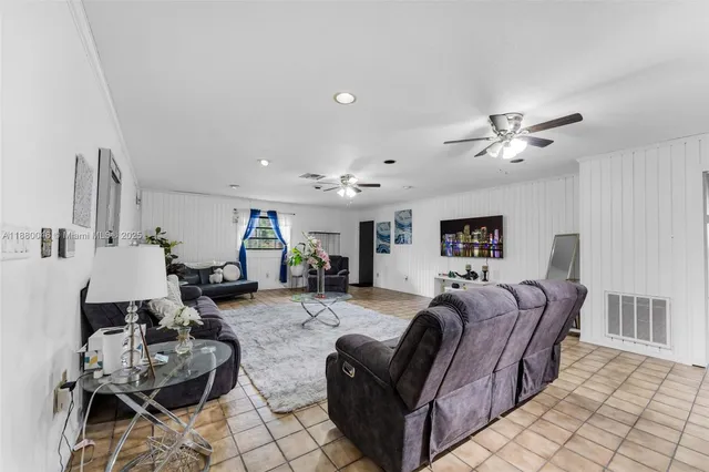 a living room with furniture