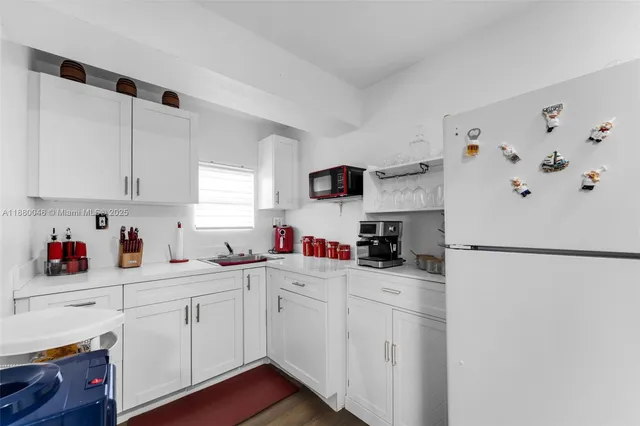 a bed room with a bed and a furniture