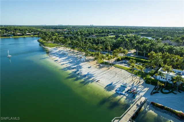 a view of a lake with houses