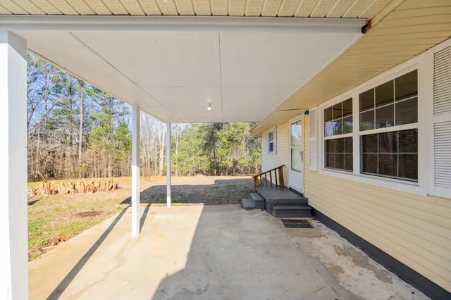 a living room with a large window