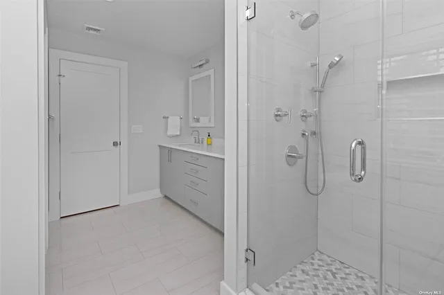 a bathroom with a shower