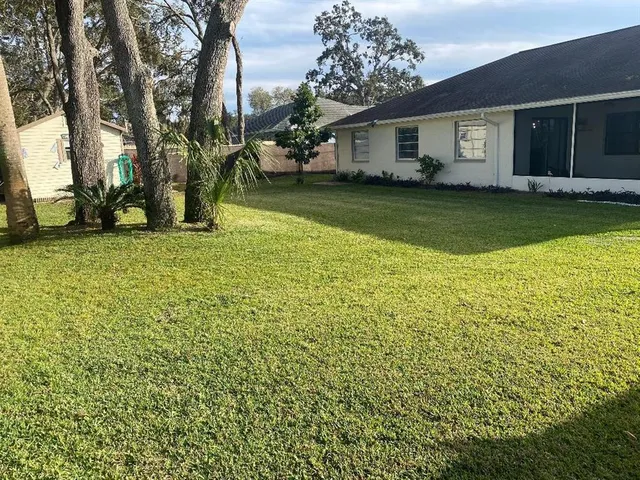 a view of a house with a yard