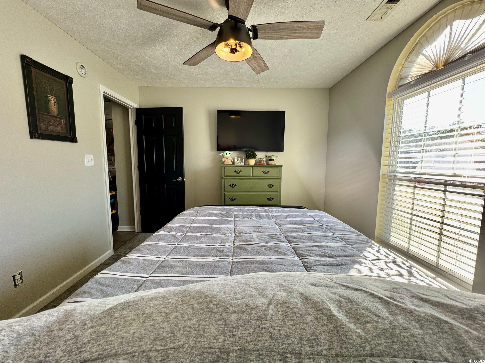 9883 Conifer Lane Murrells Inlet, SC 29576 - Photo 15 of 24 Bedroom featuring visible vents, baseboards, a tex