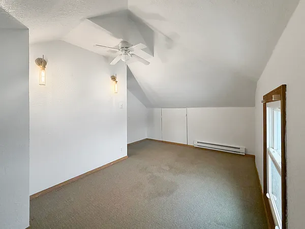 a view of an empty walk in closet