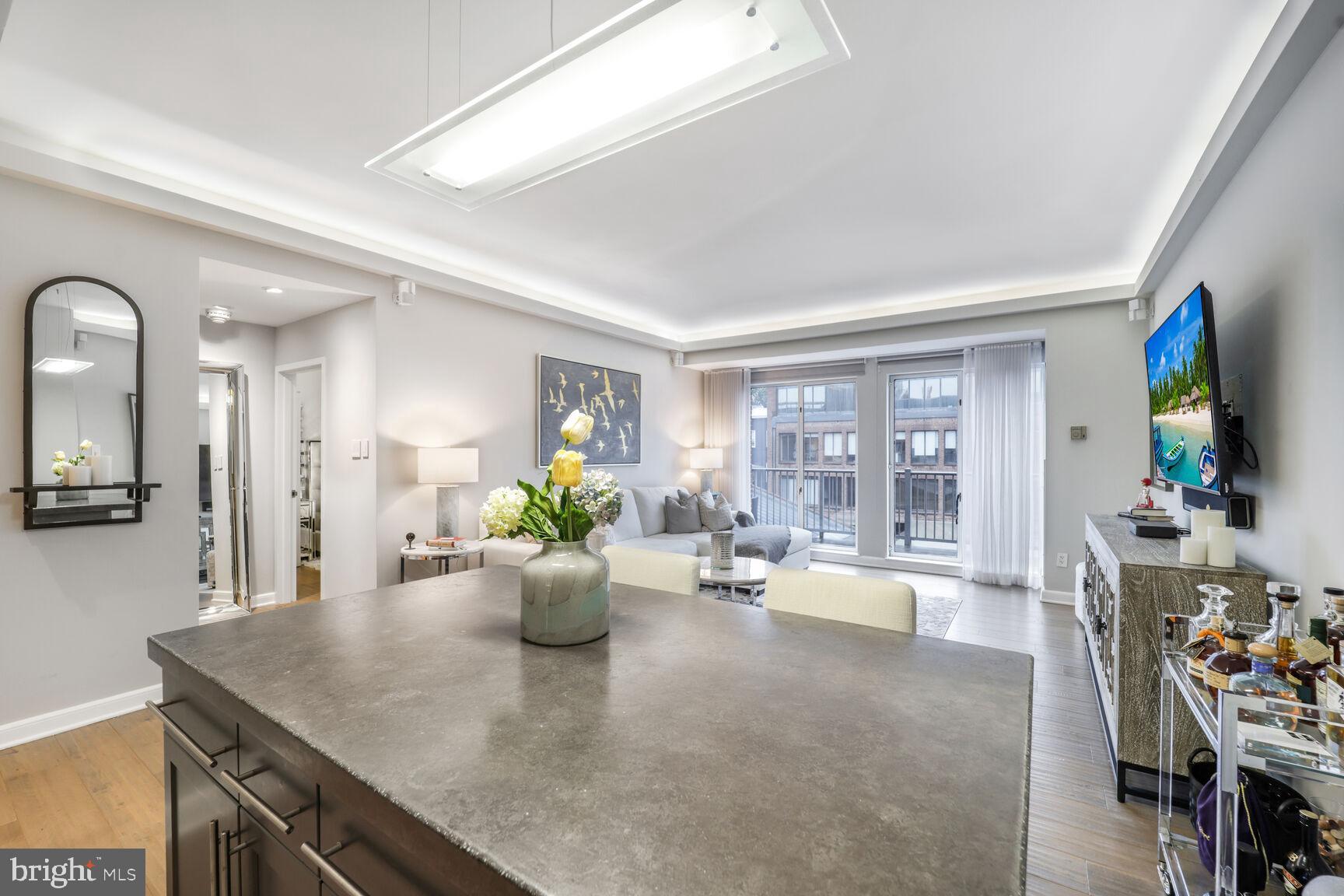 3251 Prospect Street Northwest, Unit 410 Washington, DC 20007 - Photo 9 of 16 a view of a living room and dining room