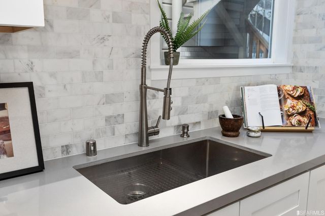 a close view of sink and tap