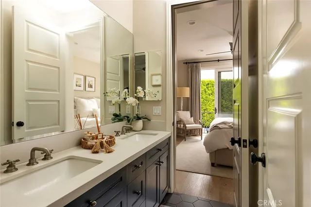 a view of swimming pool outdoor seating and mountain view