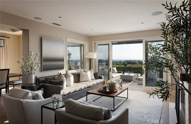 a living room with furniture potted plant and a fireplace