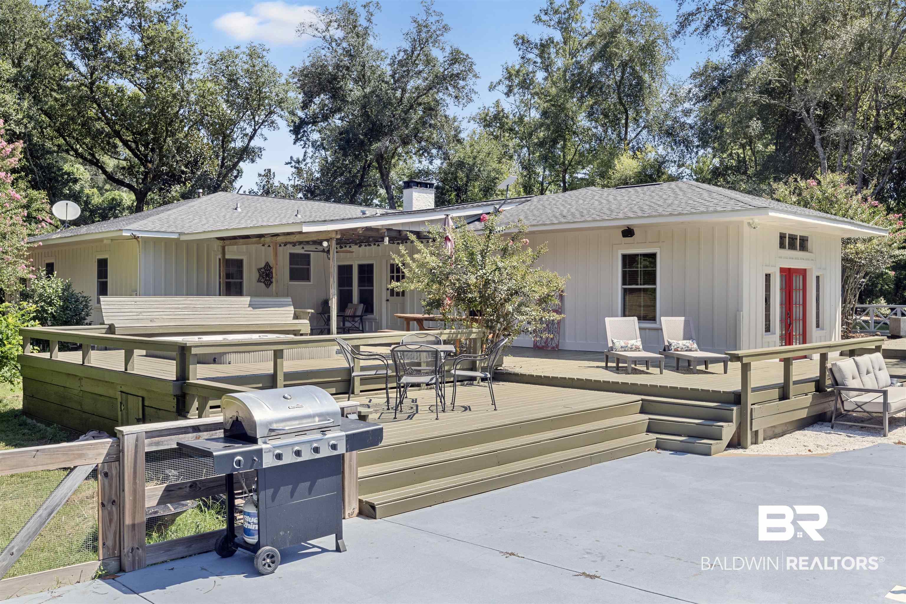 15100 Vasko Road Silverhill, AL 36576 - Photo 46 of 51 Exterior space featuring a deck. The lounge area faces south and west.