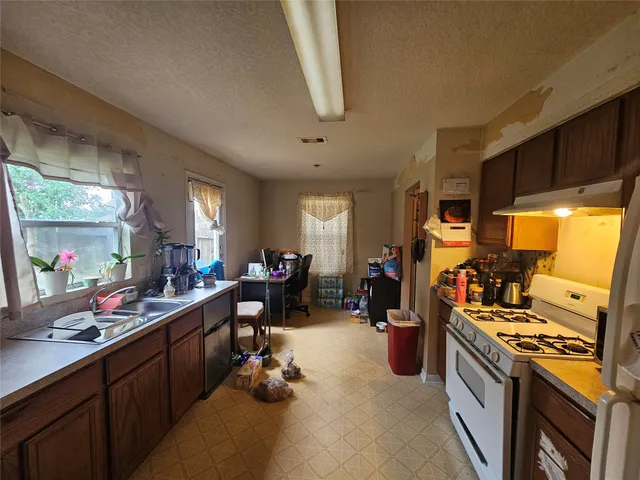 a kitchen with lots of counter top space