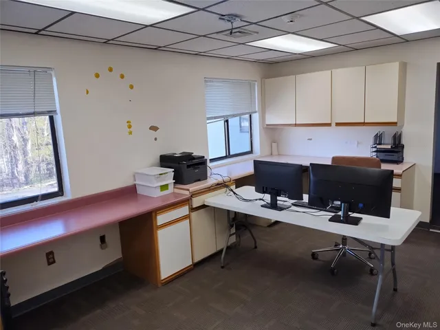 a view of workspace with a window