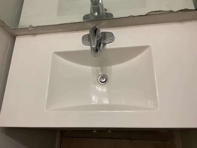 a close view of sink