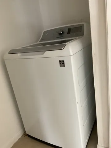 a close up view of washer and dryer