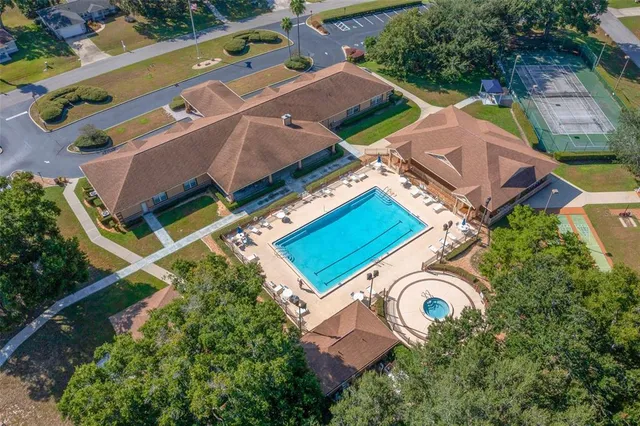 an aerial view of a house
