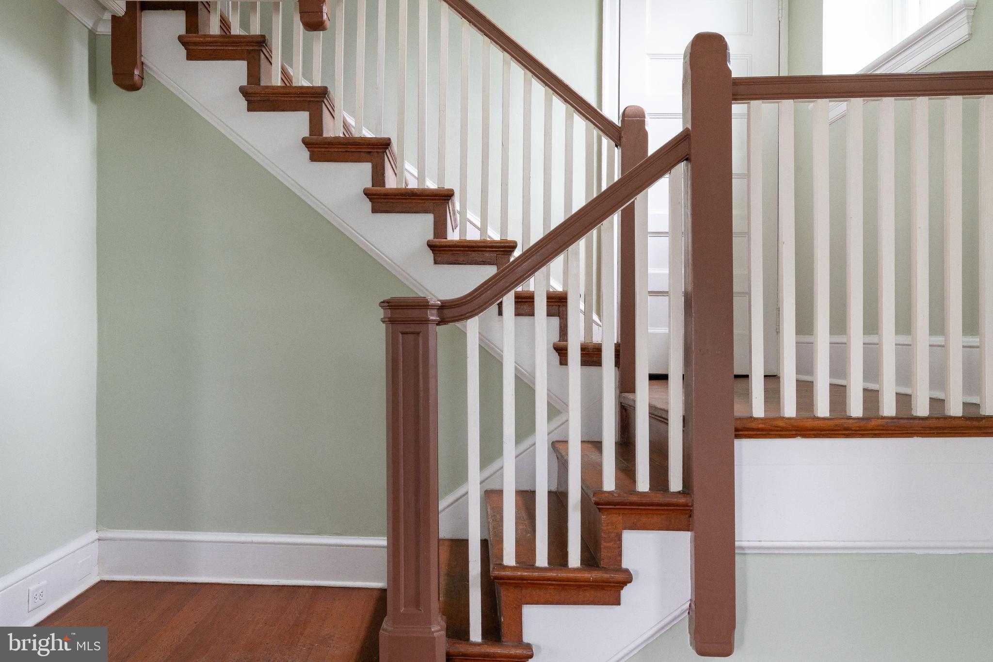 112 East Township Line Road Havertown, PA 19083 - Photo 8 of 40 a view of staircase with railing and white walls