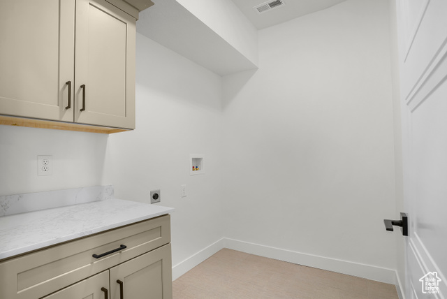 1631 West Century Lane, Unit B Mapleton, UT 84664 - Photo 16 of 33 Laundry area featuring washer hookup, hookup for an electric dryer, and cabinet space