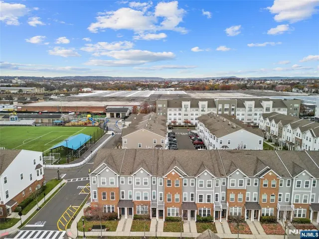 an aerial view of a city