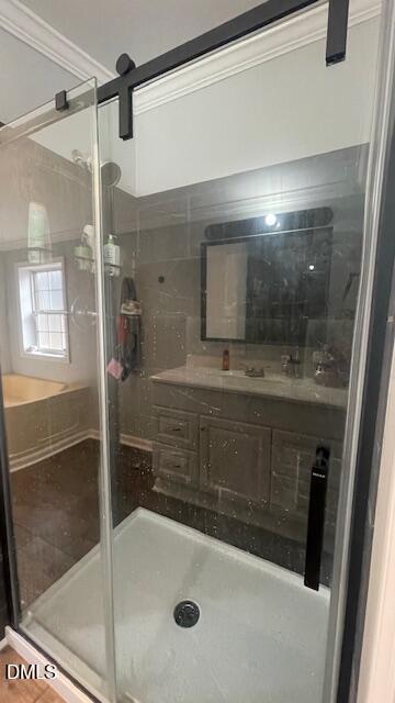 1959 Horseshoe Bend Road Erwin, NC 28339 - Photo 12 of 23 a bathroom with a shower and mirror