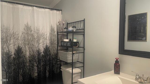 1959 Horseshoe Bend Road Erwin, NC 28339 - Photo 16 of 23 a bathroom with a shower curtain