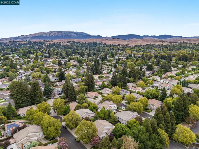 a view of a city with mountain