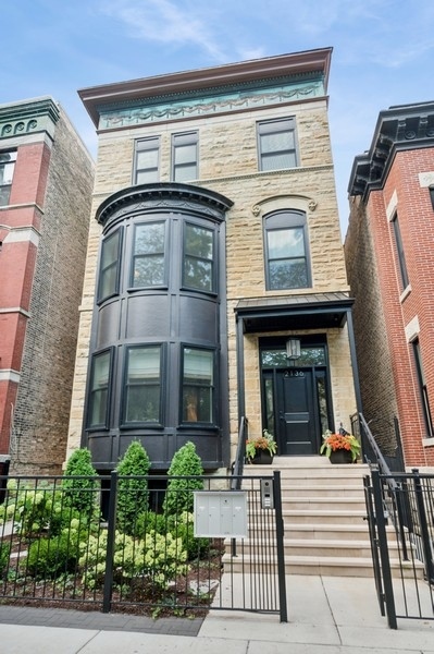 a front view of a building