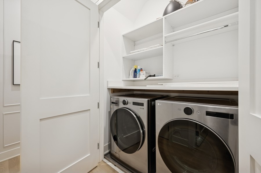 2136 North Cleveland Avenue, Unit 2 Chicago, IL 60614 - Photo 37 of 38 a utility room with dryer and washer