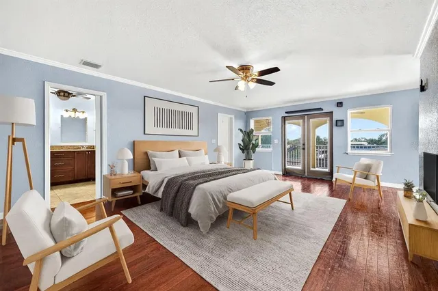 a view of a balcony with furniture