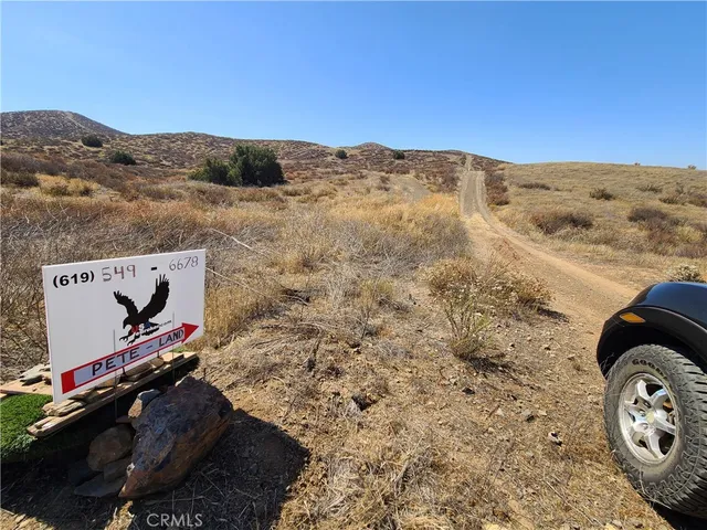 a view of a mountain in the distance in a field