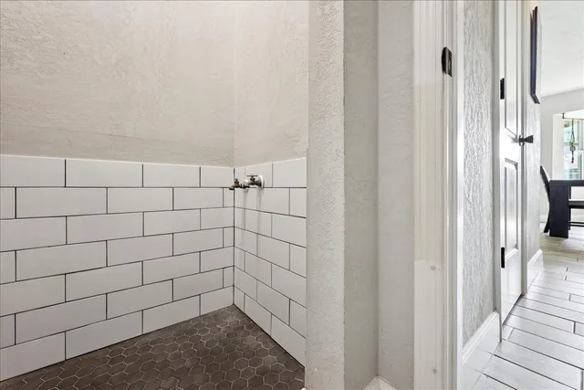 a bathroom with a shower