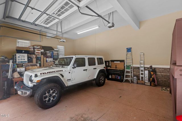 a view of car parked in garage