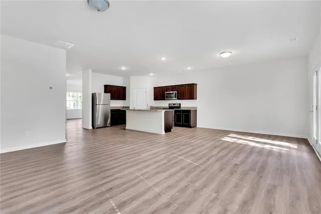 a view of kitchen and microwave