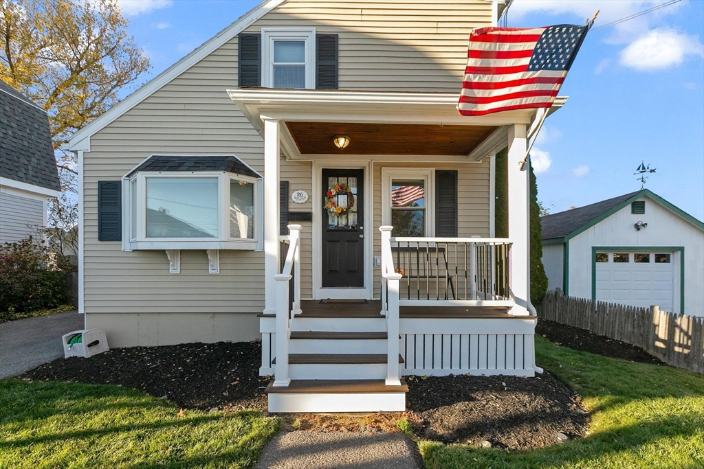 a front view of a house