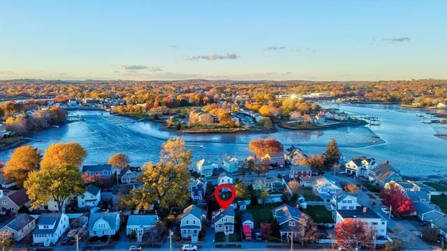 an aerial view of multiple house