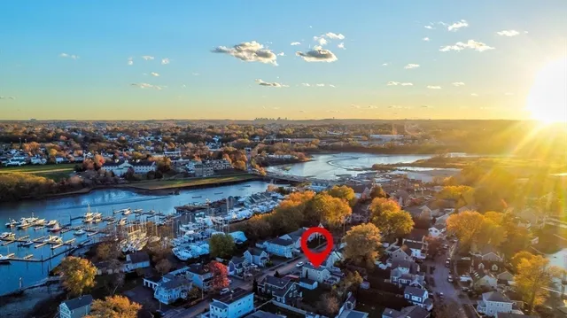 an aerial view of a city