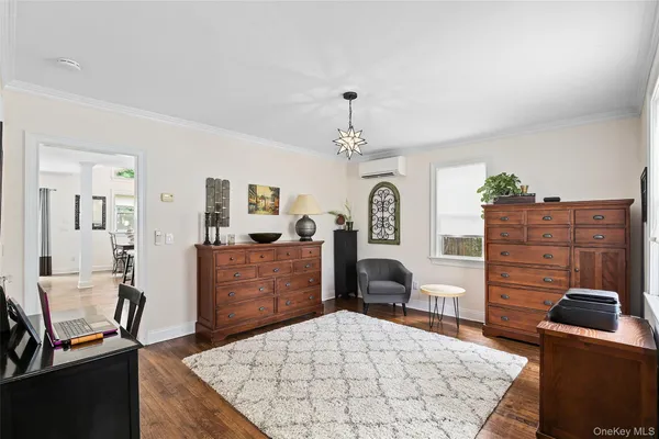 a bed room with a bed and furniture