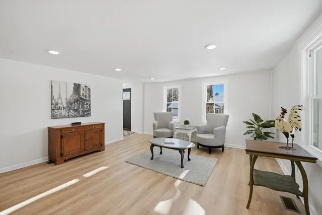 a living room with furniture