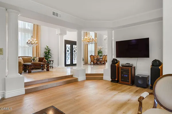 a kitchen with a stove and a microwave