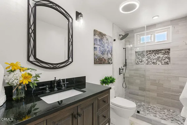 a bathroom with a shower