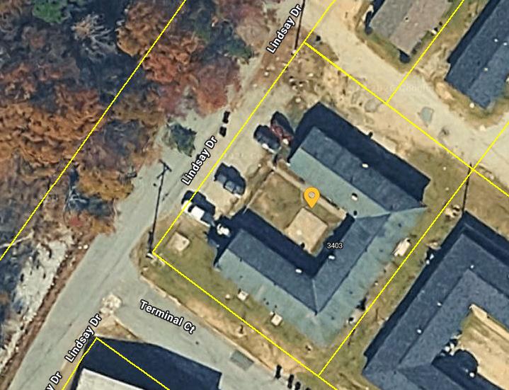 an aerial view of a house