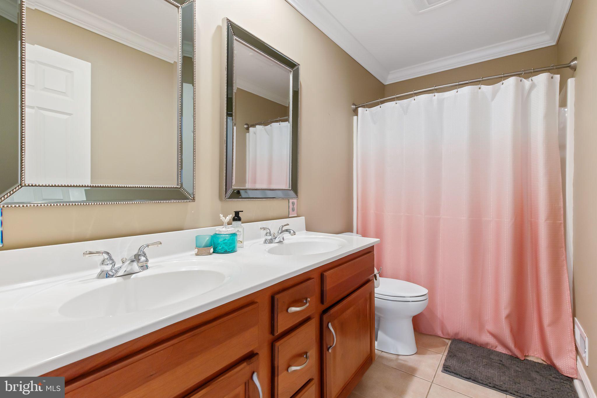 810 Woodfield Drive Lititz, PA 17543 - Photo 29 of 49 a bathroom with a double vanity sink toilet and a mirror