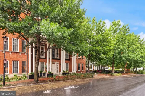 front view of a building with a street