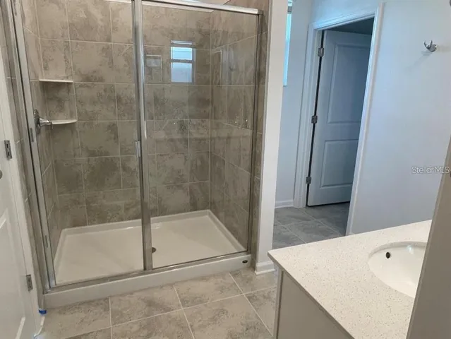 a bathroom with a shower