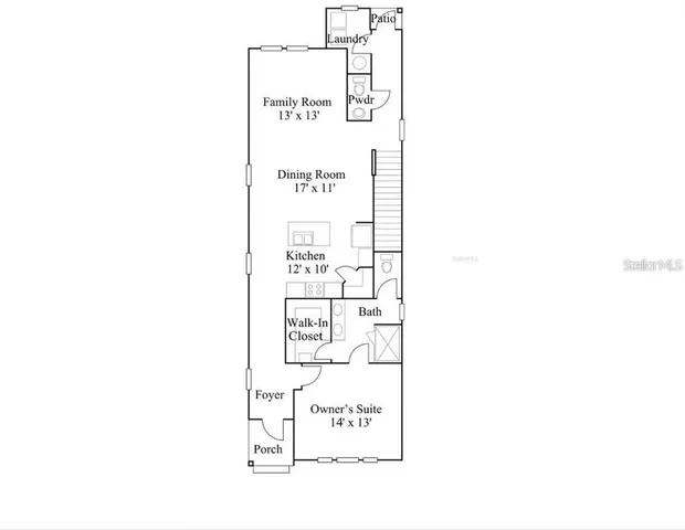 a picture of a bench in a white building