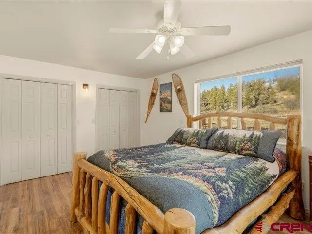 a view of garage with a table and chairs